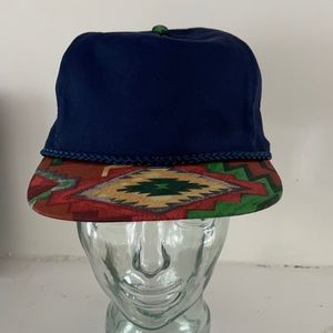 Vintage Blue and Southwest/Aztec Ball/Base Cap